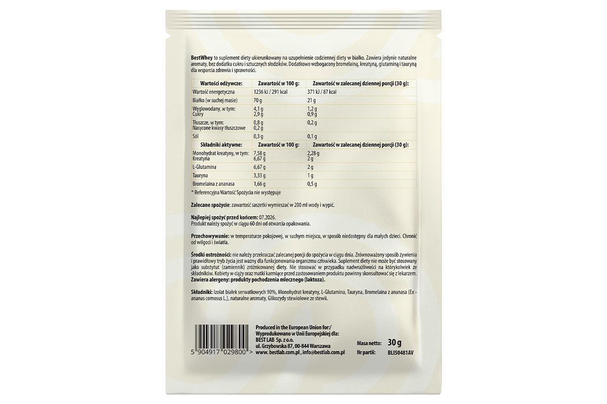 Beutel BestWhey - BEST LAB Beutel BestWhey - BEST LAB