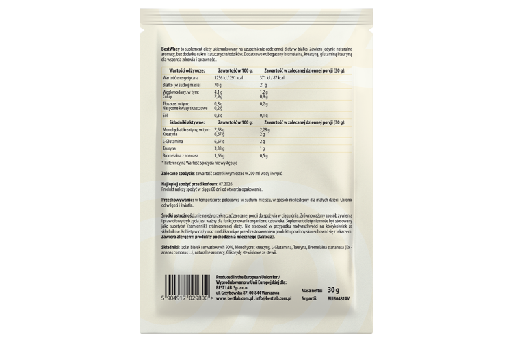 BestWhey sachet - BEST LAB